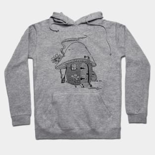 Mushroom Hut, Cottagecore Aesthetic, Adventure for Vintage Mycology and Gardening Lovers Hoodie